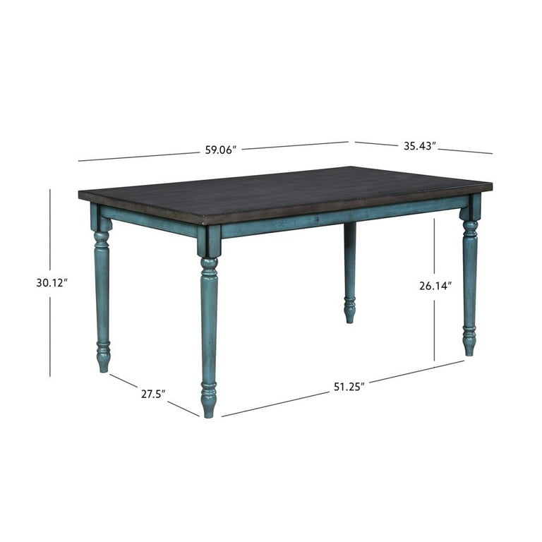 Willow Rustic Style Solid Wood Farmhouse Dining Table, 59 Willow Rustic Style Solid Wood Farmhouse Dining Table, 59