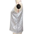 thumbnail image 6 of Qiopertar Satin Cami Top Women V Neck Sleeveless Criss Cross Front Loose Casual Elegant Summer Tank Top, White L, 6 of 7