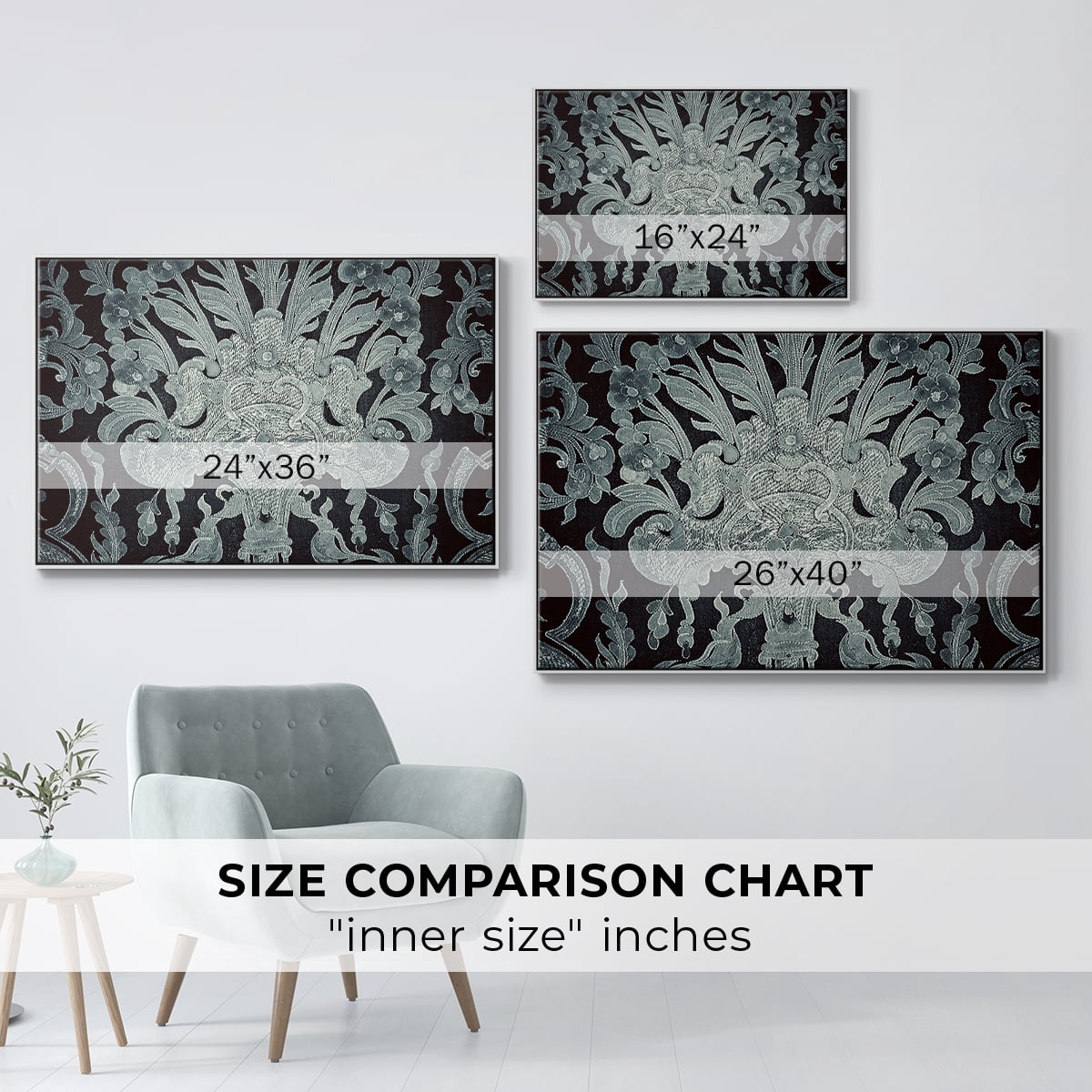 Vintage Abstract Print-XXVI Framed in White Wood Gallery Wrapped Canvas 27 in. x 41 in.