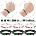 thumbnail image 2 of Palestine Silicone Bracelet, Free Palestine Silicone Wrist Band Motivational Sports , Bracelet with Palestinian Gaza Flag, 2 of 5