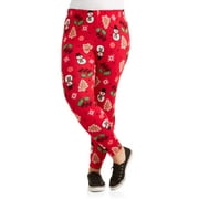 Women's Plus Fleece Lined Holiday Printed Legging 2 Pack