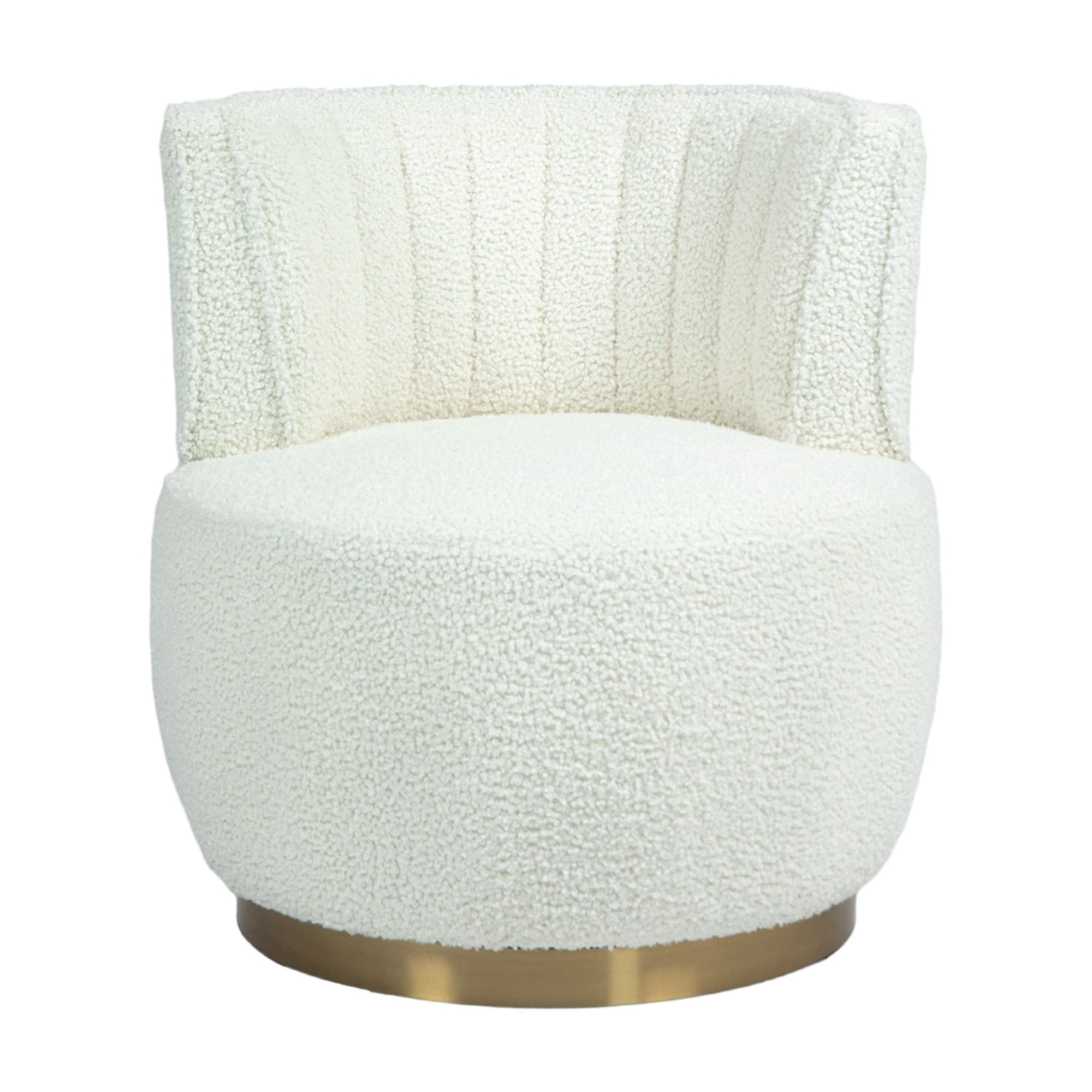 MAYEERTY 360 Degree Swivel Cuddle Barrel Accent Sofa Chairs, Round Armchairs with Wide Upholstered, Teddy Fabric Chair for Living Room, Bedroom, Office, Waiting Rooms