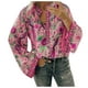 thumbnail image 2 of ICHUANYI Clearance Women's Tops Fashion Flower Print Long Sleeves V-neck Casual Loose Blouse ICHUANYI "ICHUANYI", 2 of 5
