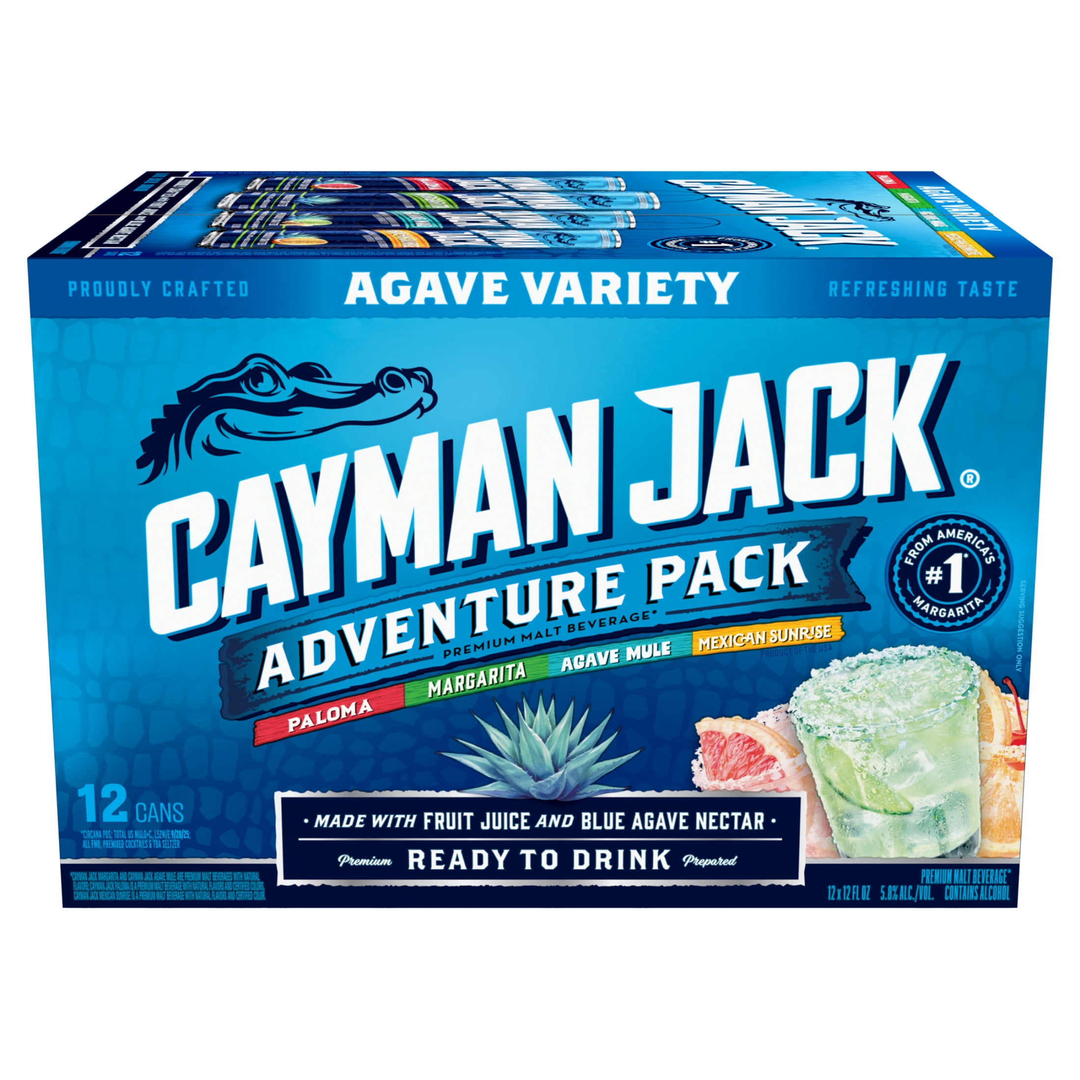 Cayman Jack Adventure Pack, 12 Pack, 12 fl oz Cans, 5.8% ABV