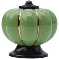 thumbnail image 1 of Kunmingshisd (40 x 40 x 39 mm) 6 pomos de cerámica para cajones, pomos de cerámica para muebles, forma de calabaza, tiradores para muebles, armarios de cocina, cajones, aparador (verde), 1 of 5