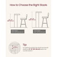 thumbnail image 4 of Bar Stools Set of 2, Bar Height Bar Stool with PE Rattan Back, Synthetic Leather Upholstered Stools for Kitchen Island Dining Room, 30.1-Inch Bar Chairs, Ink Black, 4 of 8