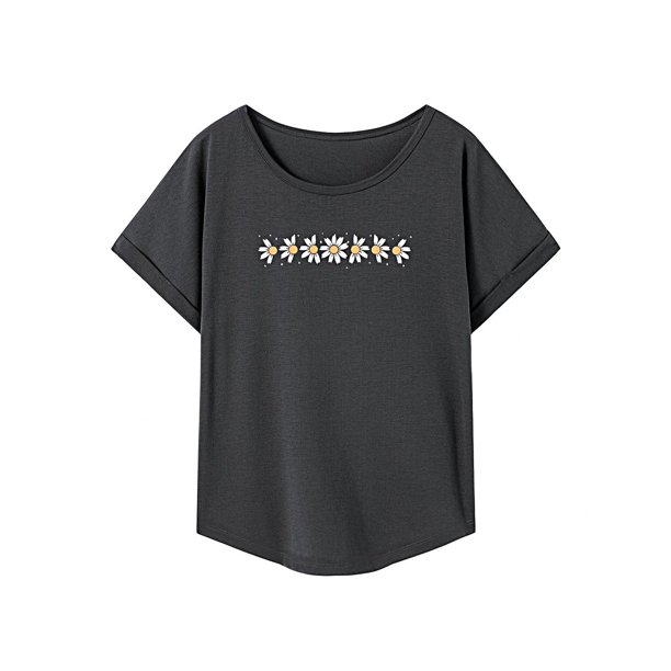 Camiseta para mujer trajes de verano camiseta de cuello redondo para mujer para viaje de oficina uso diario SG