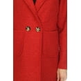 thumbnail image 5 of Simply Couture Plus size Women's Notched Lapel Long Sleeve Buttoned Classic Winter Long Coat, 5 of 6