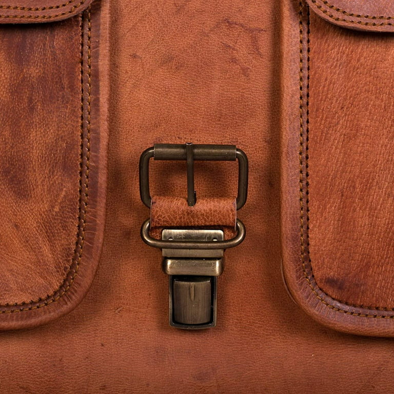 KPL 18 INCH Leather Briefcase Laptop Messenger bag best computer satchel  Handmade Bags for men and women