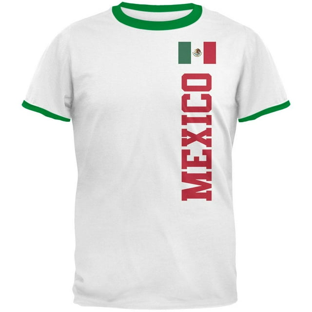 World Cup Mexico T-Shirt à Col Contrastant pour Hommes