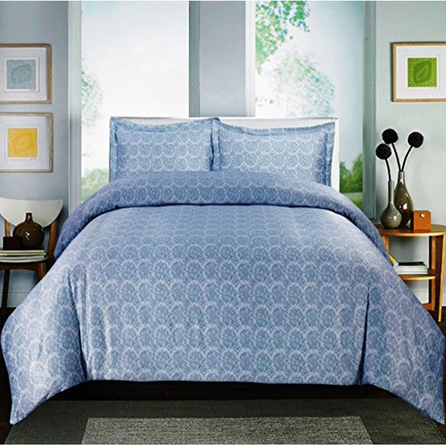 Paisley Collection Printed Sheet Set 600-Thread Count Cotton Rich (Queen, Blue)