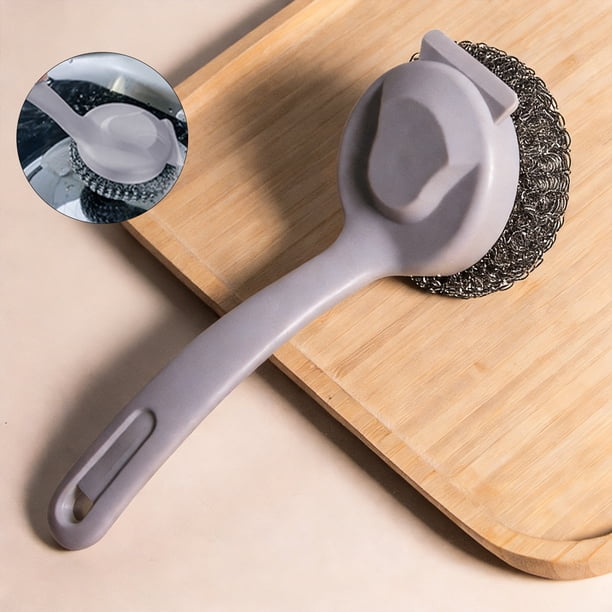 Aparatos de cocina, accesorios de cocina, utensilios de cocina, cepillo de limpieza de mango largo para platos, calderas y estufas de fondo plano con cepillo de limpieza para ollas, cepillo para lavar