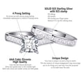 thumbnail image 3 of Newshe Wedding Rings for Women Engagement Ring Sets Princess 925 Sterling Silver Cz 1.8Ct Size 5, 3 of 11