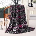 thumbnail image 2 of Black Breast Cancer Blanket,Comfortable Soft Flannel Throw Blanket,All Season,Warm Lightweight Blankets for Sofa Bed Couch Living Room Chair,40"x50", 2 of 4