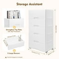 thumbnail image 3 of Plastic Drawers Dresser Storage Cabinet 5 Drawer Stackable Vertical Clothes Storage Tower, Bedroom Tall Small Chest Closet, Organizer Unit for Hallway Entryway Home (White), 3 of 29