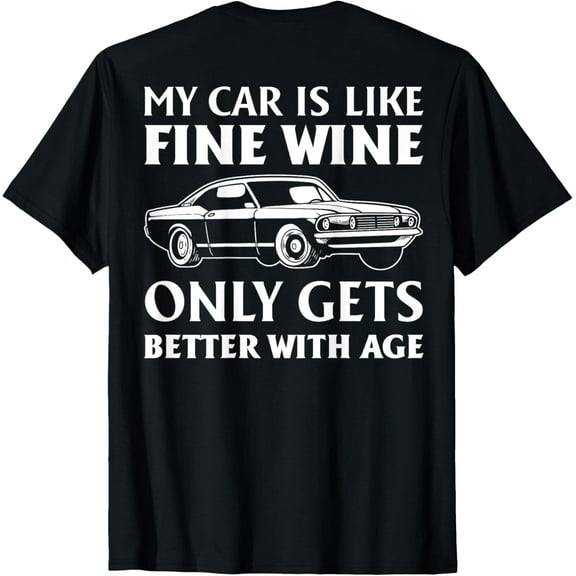 Backprint Car Lover Cars Car Restoration T-Shirt men and women can wear, black, white, gifts
