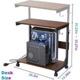 thumbnail image 2 of Height Adjustable Computer Tower Stand with Charge Station and USB Charging Port, 2-Tier ATX-Case Cart, Under Desk Mobile PC Stand, CPU Holder Cart with Locking Caster Wheels for Fits Most PC, 2 of 16