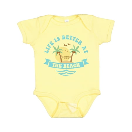 

Inktastic Life s Better at the Beach Gift Baby Girl Bodysuit