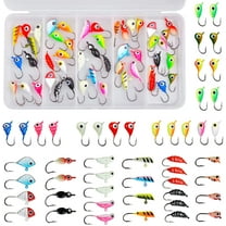 Fishing Lures Ice Fishing Jigs 48pcs Ice Fishing Gear Small Jigs Head Panfish Crappie Jigs Ice Fishing Jigging Lures Kit
