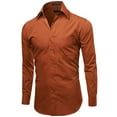 thumbnail image 3 of Men's Classic Fit Long Sleeve Wrinkle Resistant Button Down Premium Dress Shirt (Copper, 3XL), 3 of 4