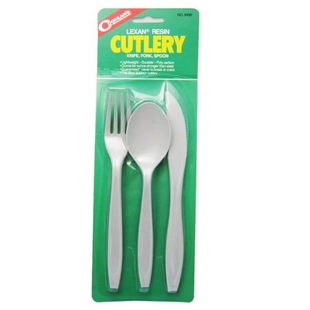 Spoon Camping Knife - Coghlans Lexan Resin Cutlery Knife Fork Spoon Set Lightweight Utensils Camping