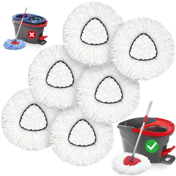 ZenClean Spin Mop Replacement Head 6 PCS Compatible with EasyWring 1 Tank System