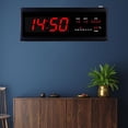 thumbnail image 1 of Reloj de pared LED digital grande, 12/24 tiempo tiempo de tiempo de tiempo de , calendario, , mes, fecha, año, temperatura interior, reloj escritorio, Fernando Reloj de pared digital, 1 of 8
