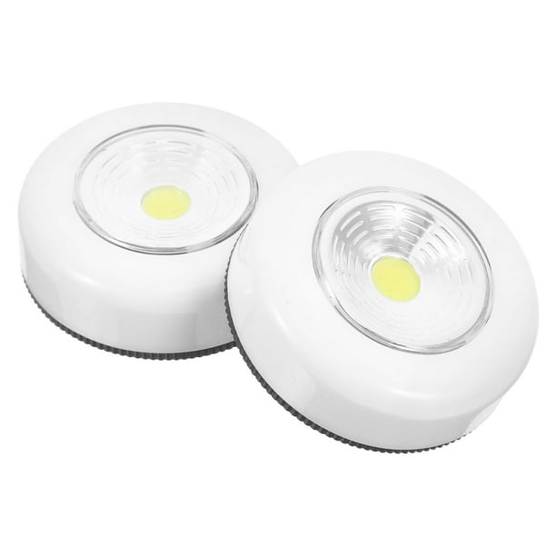 Paquete de 2 lámparas LED táctiles para emergencias familiares, luz nocturna para pared o armario, sin pilas (luz blanca).