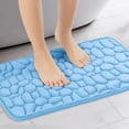 thumbnail image 3 of Unique Bargains 2 Pcs Bath Mat Quick Dry Bath Mats Light Blue 16" x 24"/20" x 32", 3 of 6