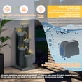thumbnail image 4 of Magic Union Outdoor Water Fountain, 5 Tiers Cascading Waterfall Indoor Water Feature Garden Decor with LED Lights, Fountains Outside Patio Resin for Yard, Deck, Porch and Home, Bamboo Elements, 4 of 8