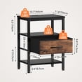 thumbnail image 4 of JIOABL 1 Drawer Nightstand with USB & Type-C Charging, Fabric Drawers, Metal Frame, Black and Rustic Brown, 4 of 9