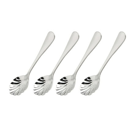 

4 Pcs Creative Stainless Steel Shell Shaped Mixing Tea Spoons Dessert Spoons Ice Cream Coffee Spoon