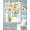 thumbnail image 2 of Yellow Blue Spring Floral Tie Up Curtains for Window, Thermal Insulated Balloon Shade Adjustable Rod Pocket Curtains Valance Panels for Kitchen Bathroom Cafe 52 x 45 Summer Botanical Farmhouse, 2 of 6