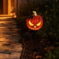 thumbnail image 6 of Kdkad Halloween Solar Lights Outdoor, Spooky Pumpkin Shaped Solor Garden Lights, Waterproof Lighted Halloween Decorations Outdoor for Porch Yard Pathway Lawn, Pumpkin Light for Halloween Party Supply, 6 of 8