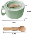 thumbnail image 2 of Wheat Straw Soup Bowl,28oz Green Soup Mug Containers with Lid for Office,Durable Instant Ramen Noodles Bowl Soup Cup for School,Home, 2 of 6