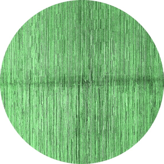 Ahgly Company Indoor Round Abstract Emerald Green Modern Area Rugs, 8' Round