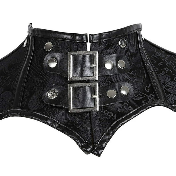 Sexy Burlesque Lingerie Gothic Faux Leather Steampunk Corset Plus Size  Black Lace Bustier Overbust Corsage Korsett Corsets Top - Price history &  Review