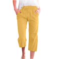 thumbnail image 1 of Women's Loose Casual Cotton Linen Long Pants Deep Red for Spring Summer, 1 of 10