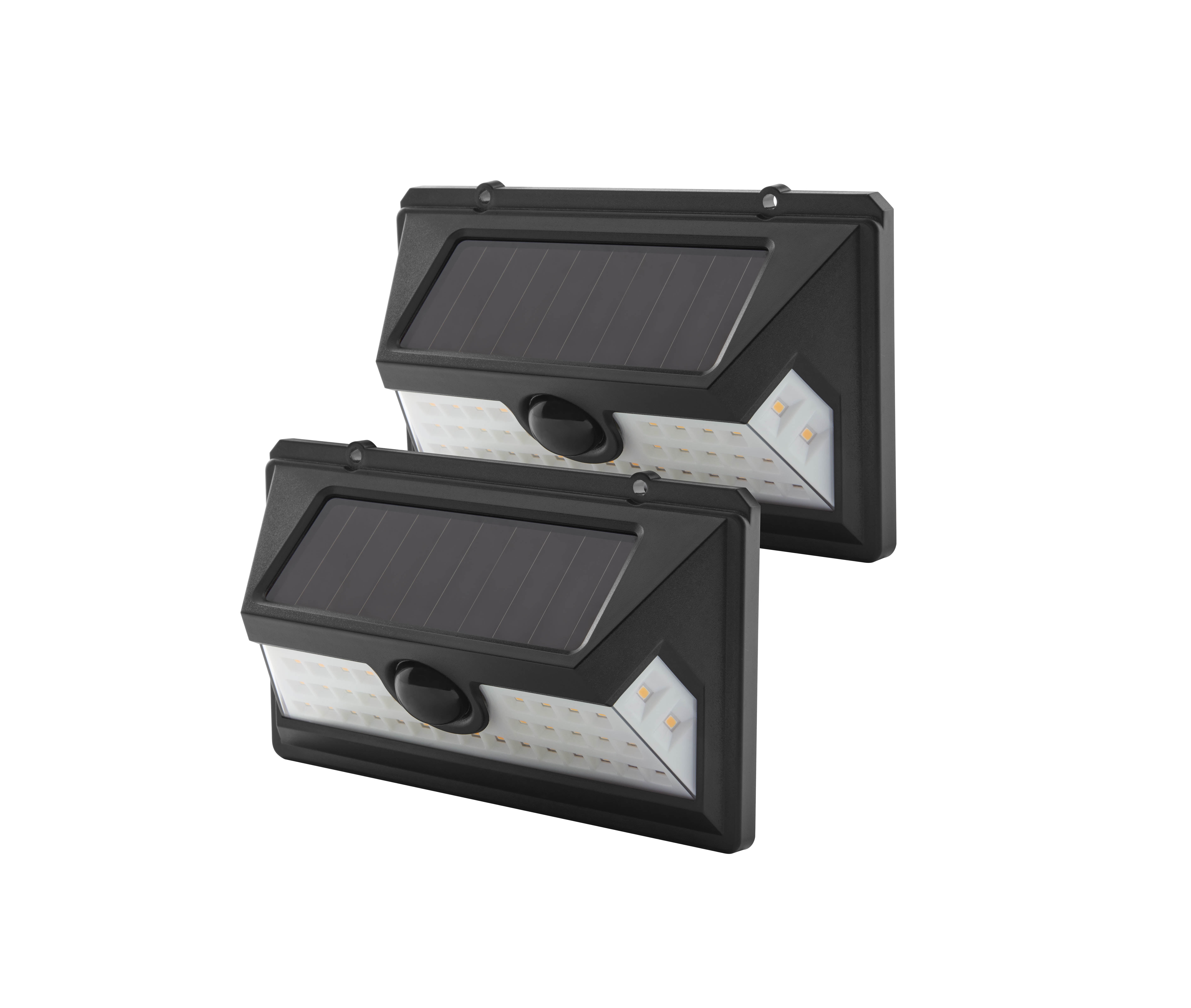 Hyper Tough 800-Lumen Black Solar LED Outdoor Motion Sensor Pathway Wall Pack Light with Linkable Technology
