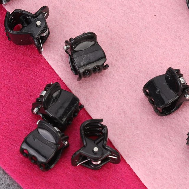 Fdit Mini Black Clips Plastic Hair Claw Clips Hair Clips, 100PCS Mini Clips,Strong grip.