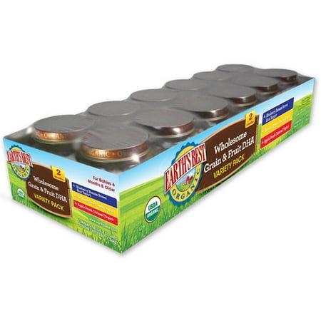 Earth's Best Organic Wholesome Grain & Fruit DHA Variety Pack Baby Food, 3 lb