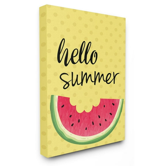 The Stupell Home Decor Collection Hello Summer Watermelon Wall Plaque Art, 10 x 0.5 x 15