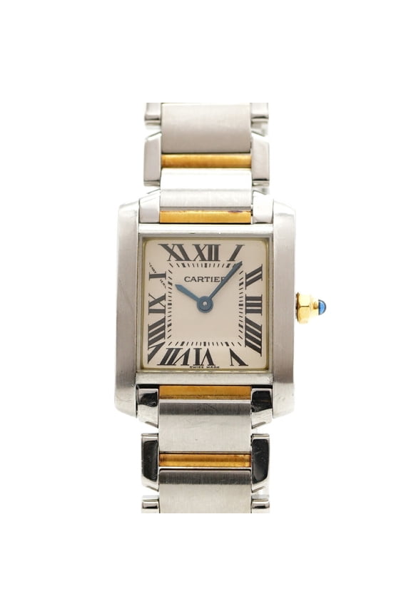 Pre-Owned Cartier Tank Franaise SM Two-tone Watch W51007Q4 White Dial Women's (Good)