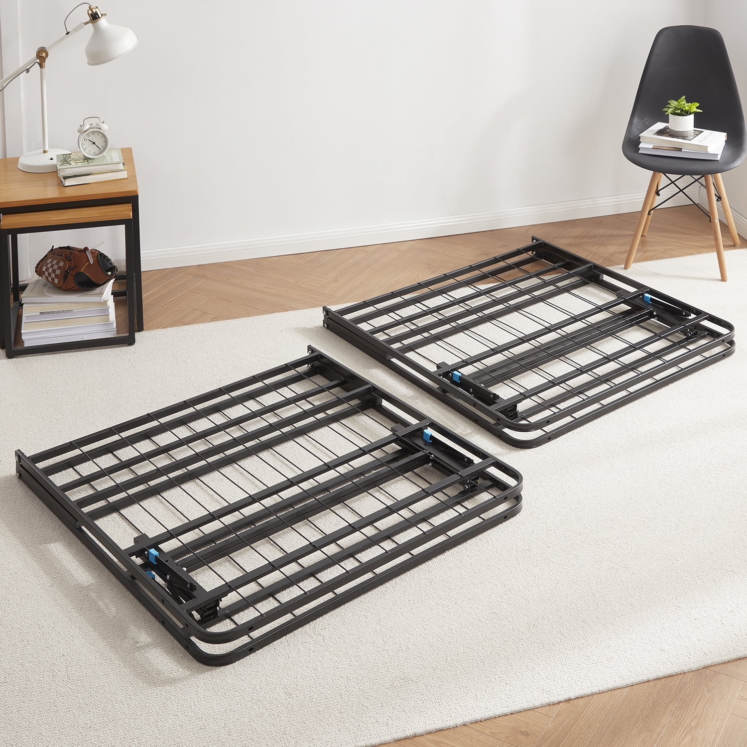 Lammaloe Foldable Twin XL Bed Frame with 14" Storage, Metal Platform Foldable Bed Base, No Box Spring Required, Tool Free Assembly