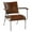 Brown Solid Square 26" x 27" x 29", variant on DecMode Leather Tufted Lounge Chair with Metal Legs, Brown