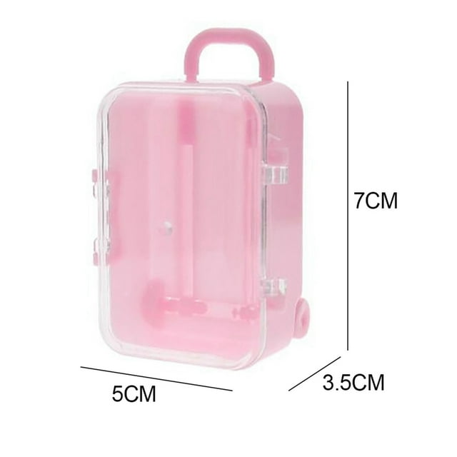 2X Pink Mini Roller Travel Suitcase Candy Box Personality Creative Wedding Candy Box Luggage Trolley Case Candy Toy