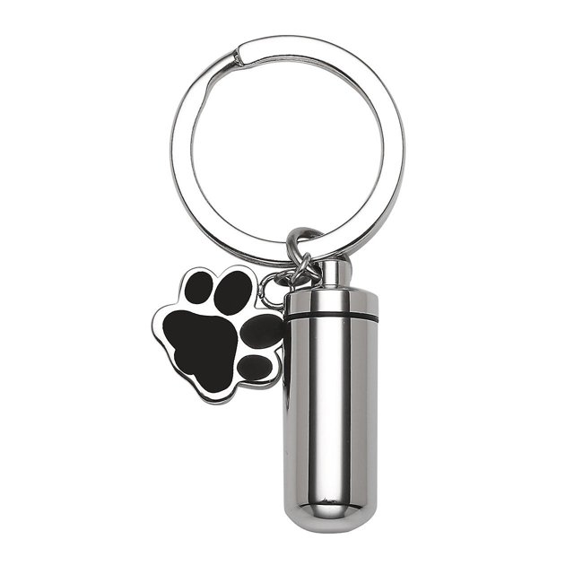 Llavero de collar cilíndrico con colgante de pata de perro mascota de acero inoxidable personalizado personalizado WD.WDQZL Hogar