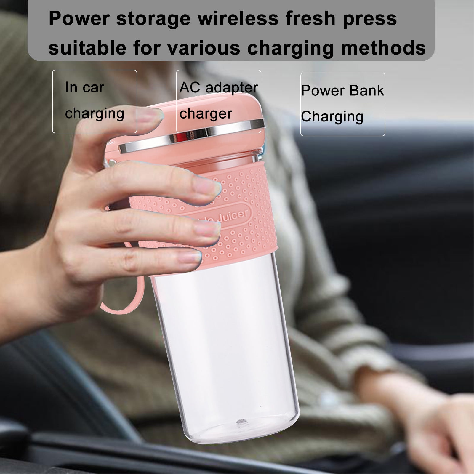 YMARPT Portable Blenders, Personals Size Juicer Cup For Crushed Ice And Shakes, Baby Food Mixing Machine,USB Rechargeable 300MLCapacity, 2400 Battery Capacity for Home Office Household Use