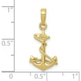 thumbnail image 5 of Avariah Diamonds Solid 10k Yellow Gold 3-D Anchor with Rope Pendant - 22mm, 5 of 7
