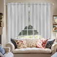 thumbnail image 4 of Swag Curtain Valances Grey Stripes Swag Valances for Kitchen Windows White Lines Lines Short Topper Curtains Valance Tier Pair for Kitchen Bedroom Living Room Bathroom 28"x36", 4 of 8
